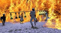 Lamplighters dancing at the Temple